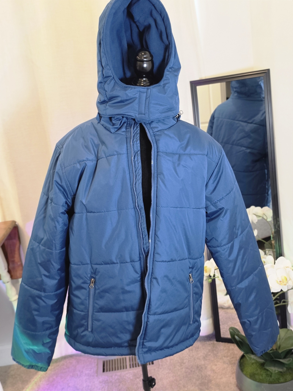 Men's Insulated Hooded Jacket - Blue